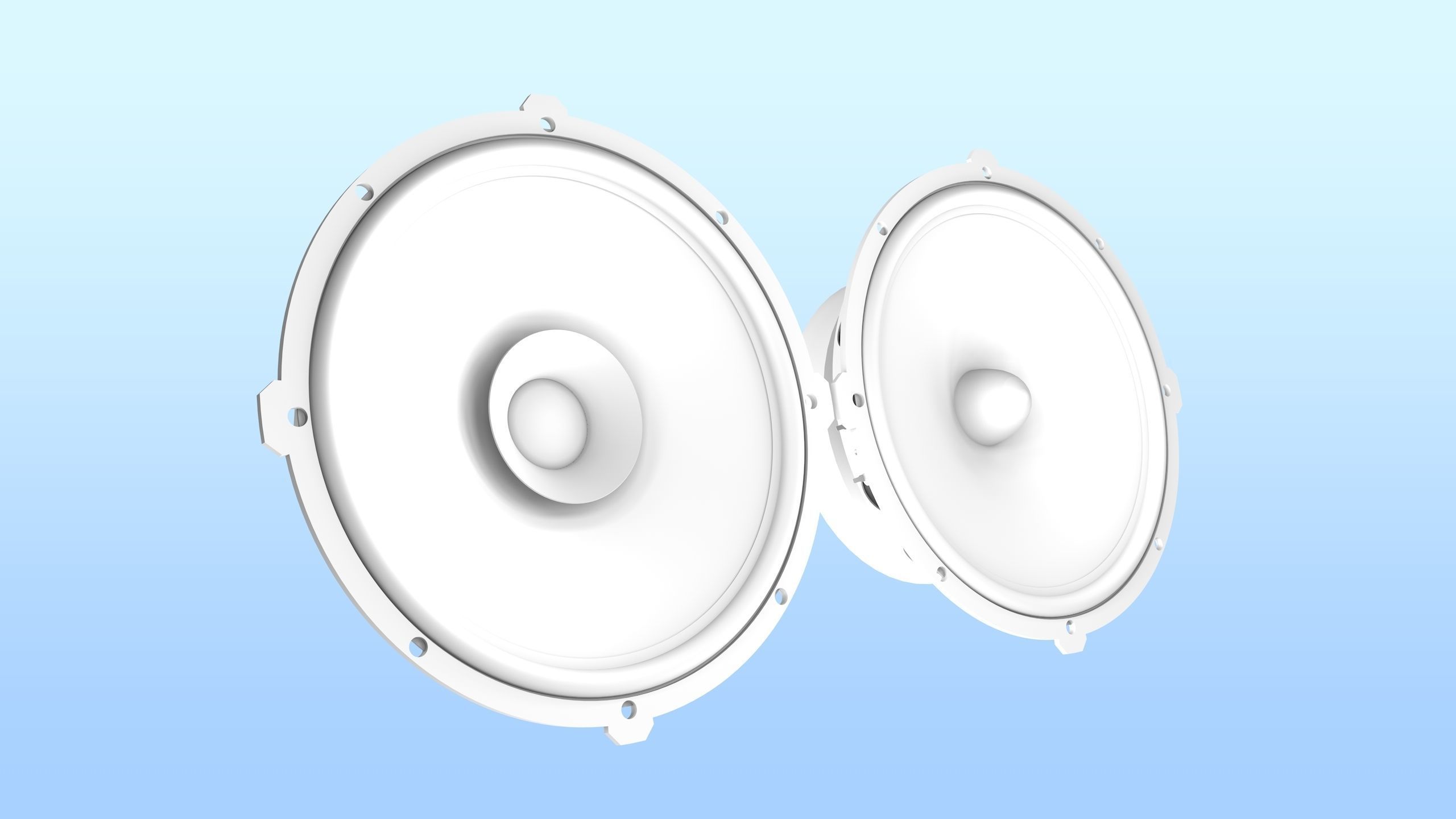Dual Cone-Bullet Speaker Free 3D model_1