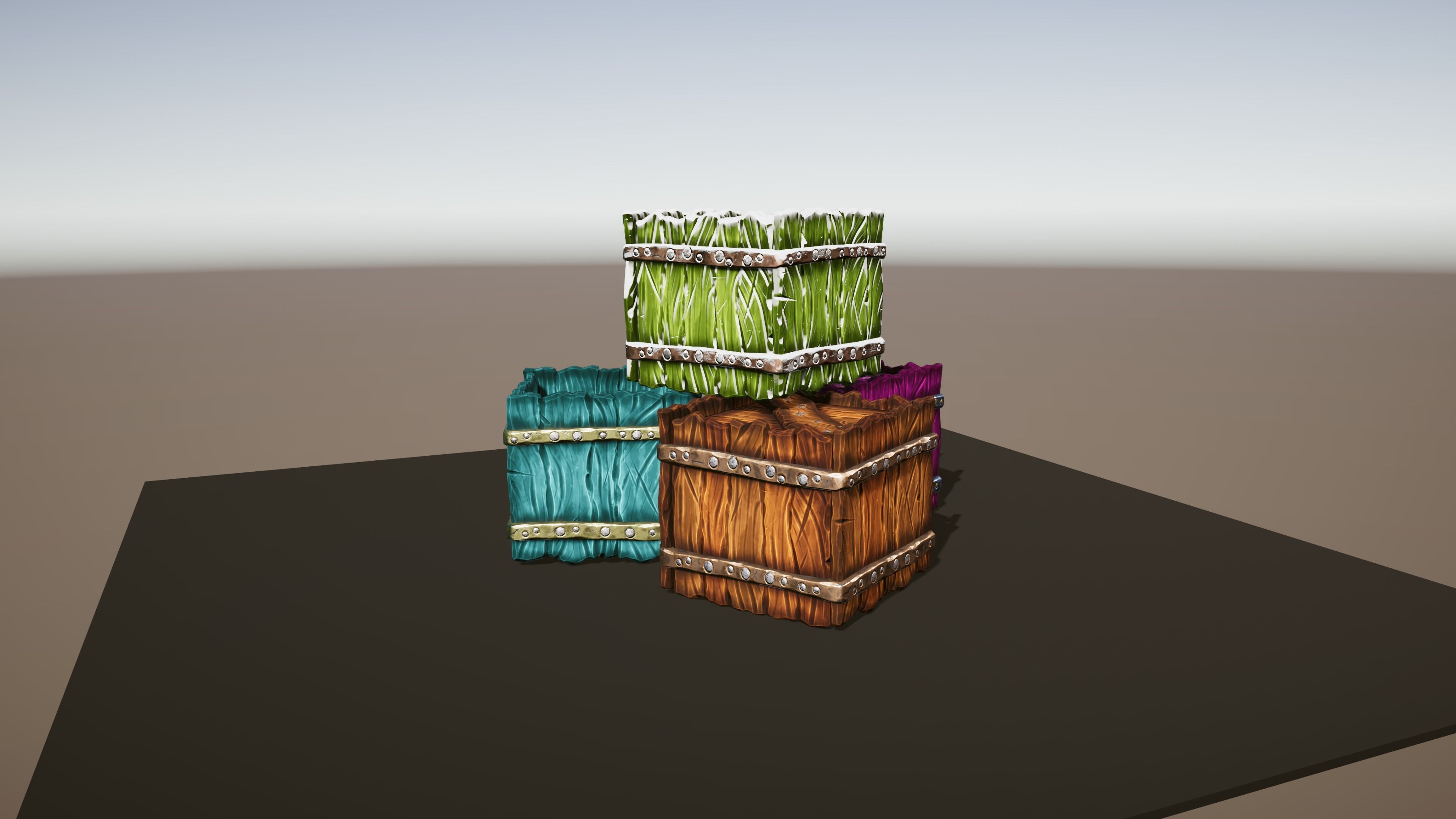 Stylized Box Free low-poly 3D model_5