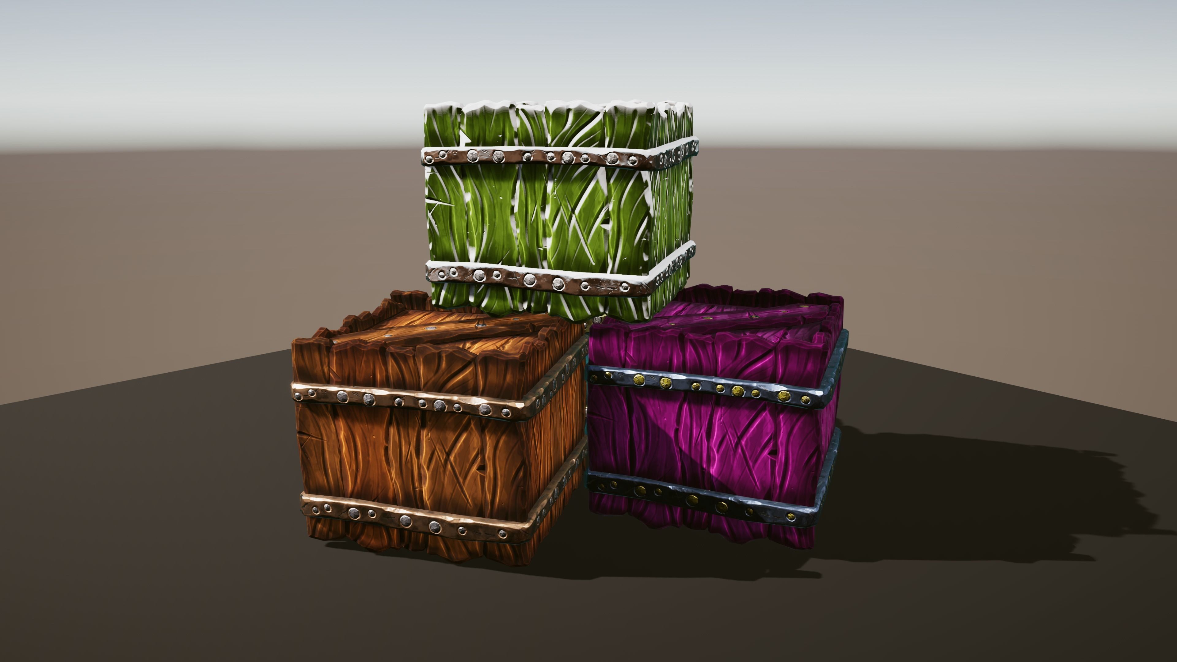 Stylized Box Free low-poly 3D model_4