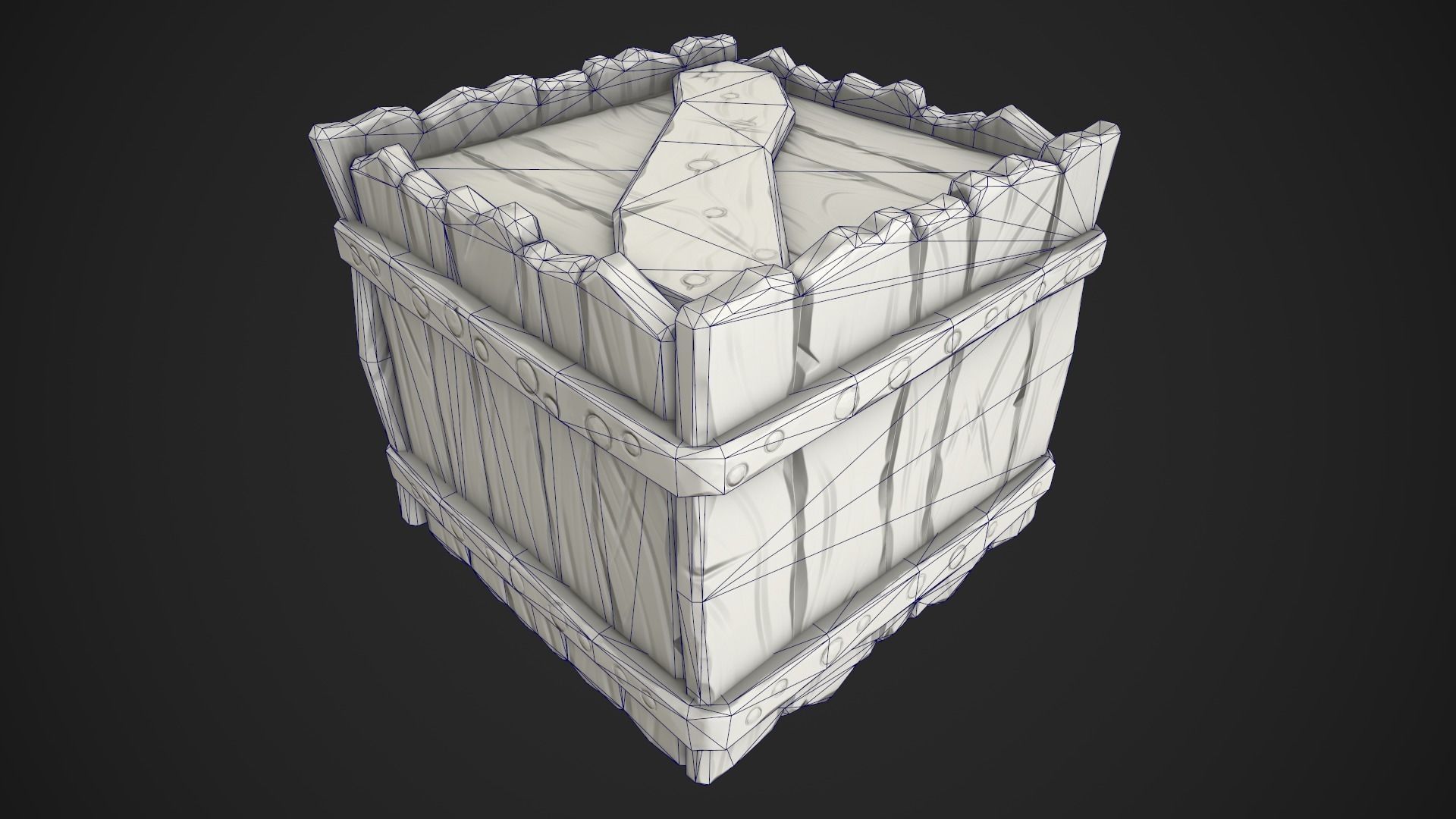 Stylized Box Free low-poly 3D model_3