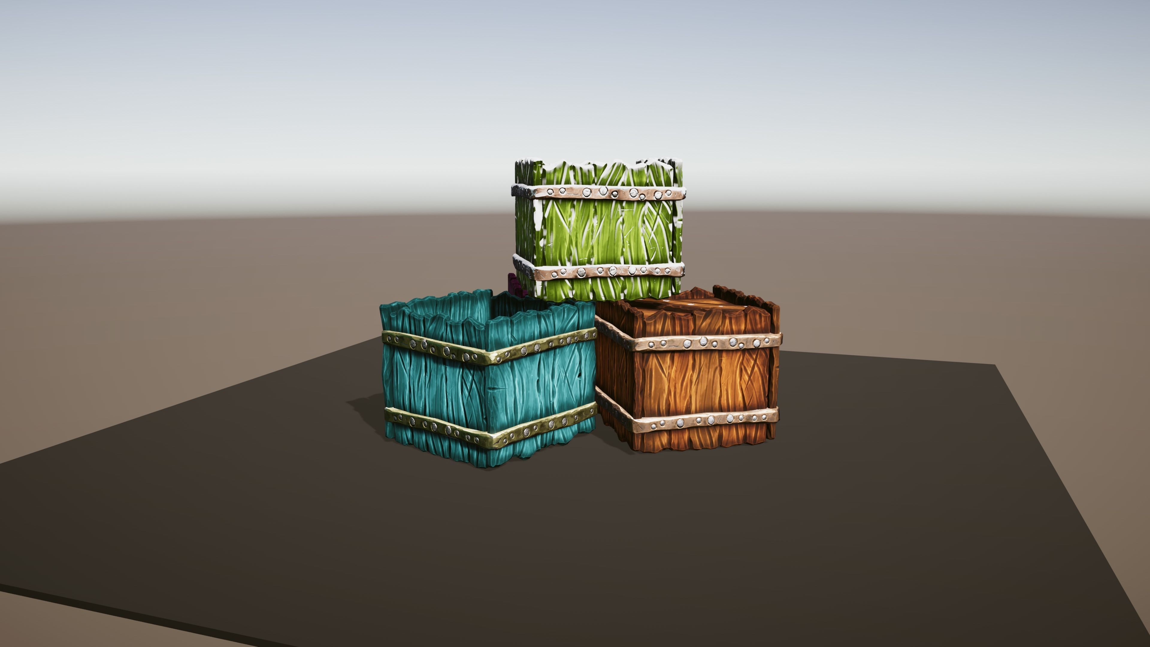 Stylized Box Free low-poly 3D model_9