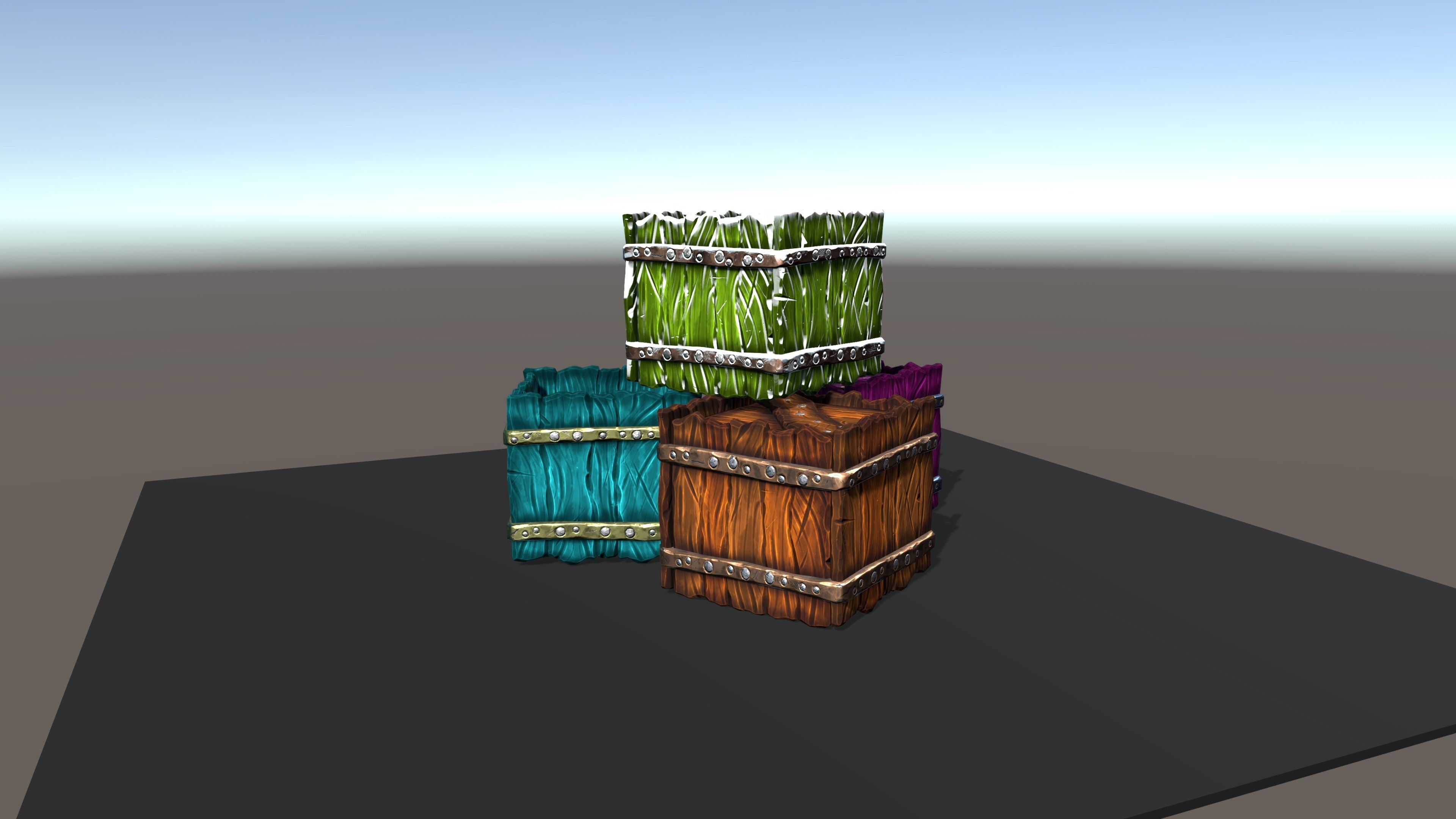 Stylized Box Free low-poly 3D model_7