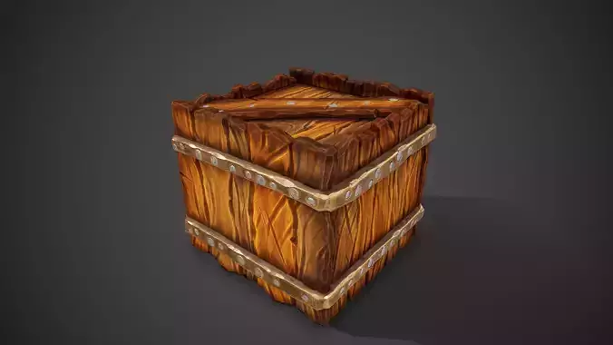 Stylized Box Free low-poly 3D model