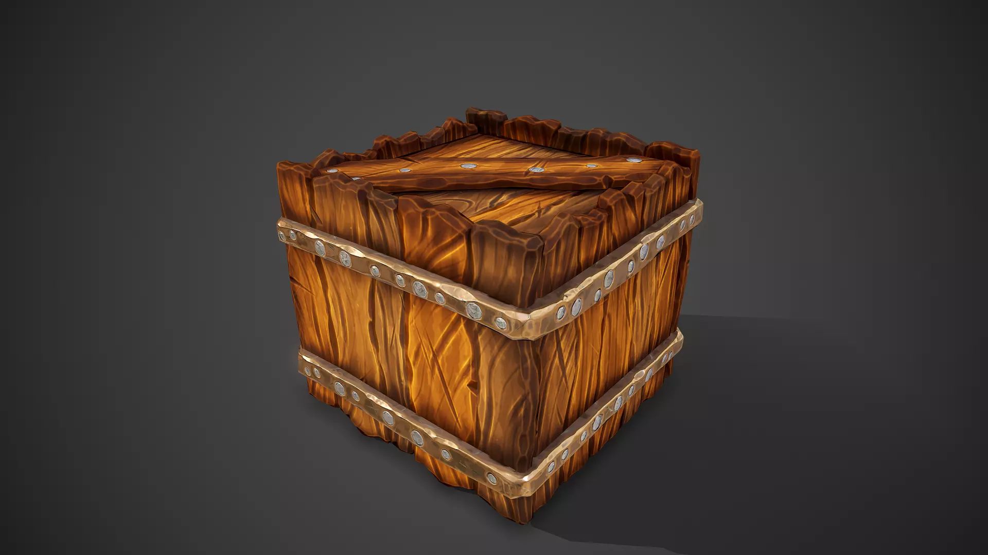 Stylized Box Free low-poly 3D model_0