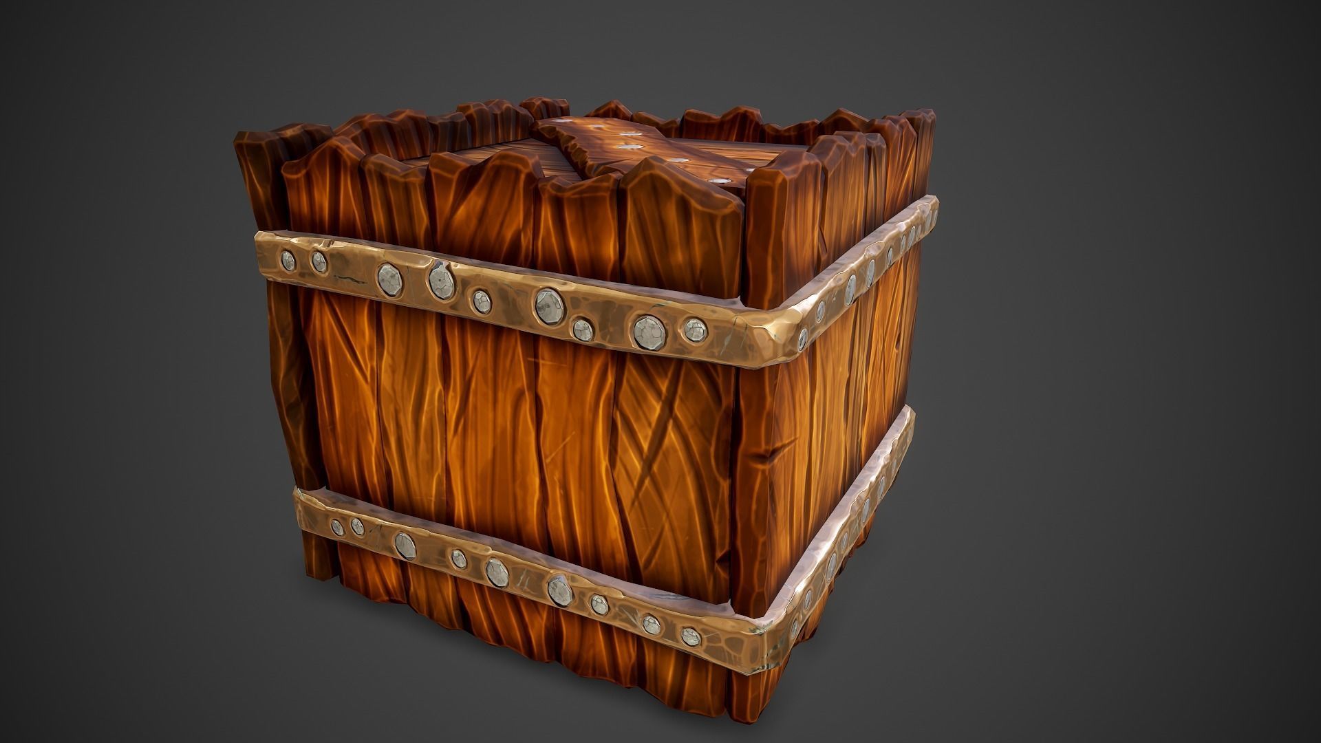 Stylized Box Free low-poly 3D model_2
