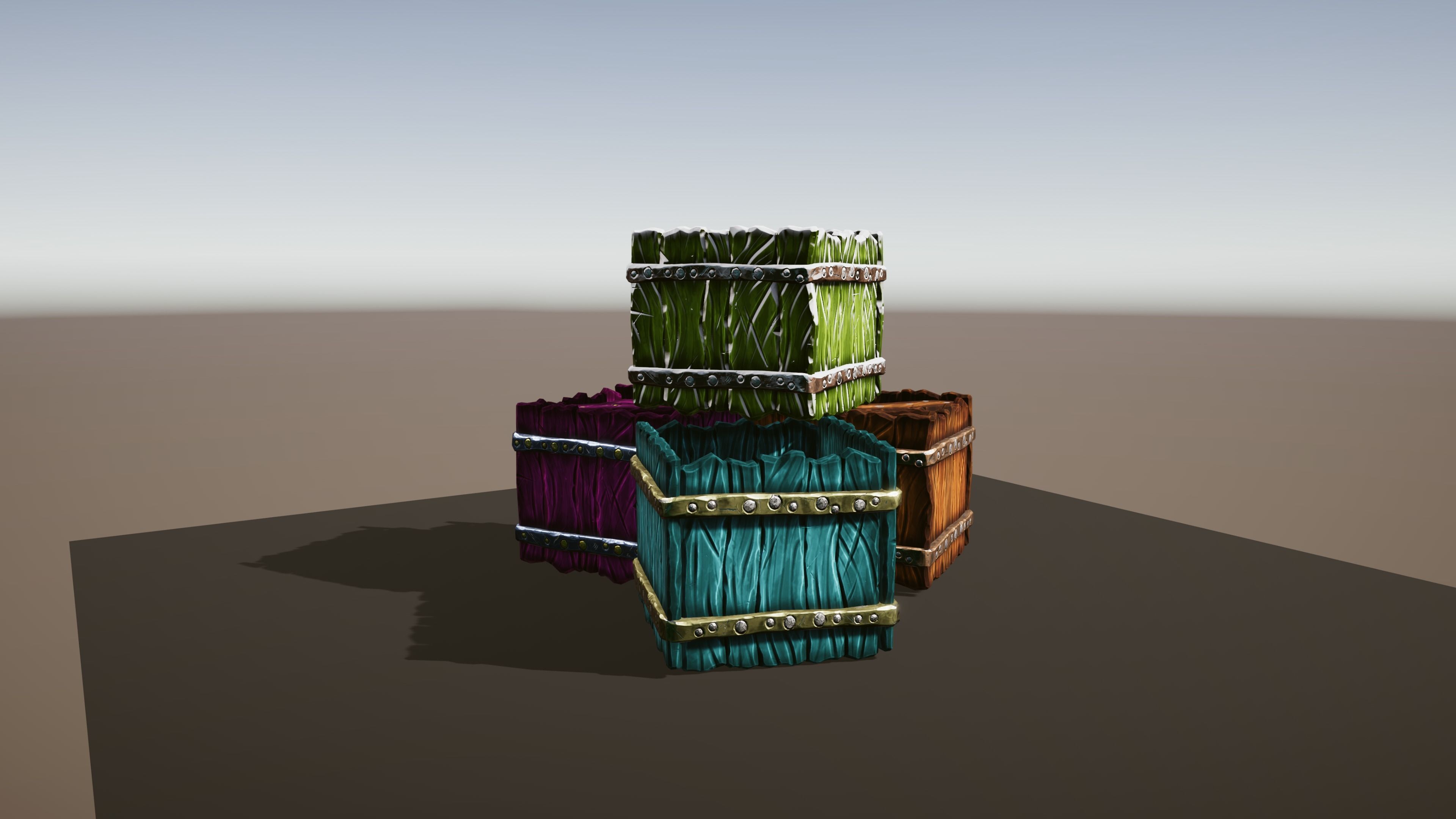 Stylized Box Free low-poly 3D model_10