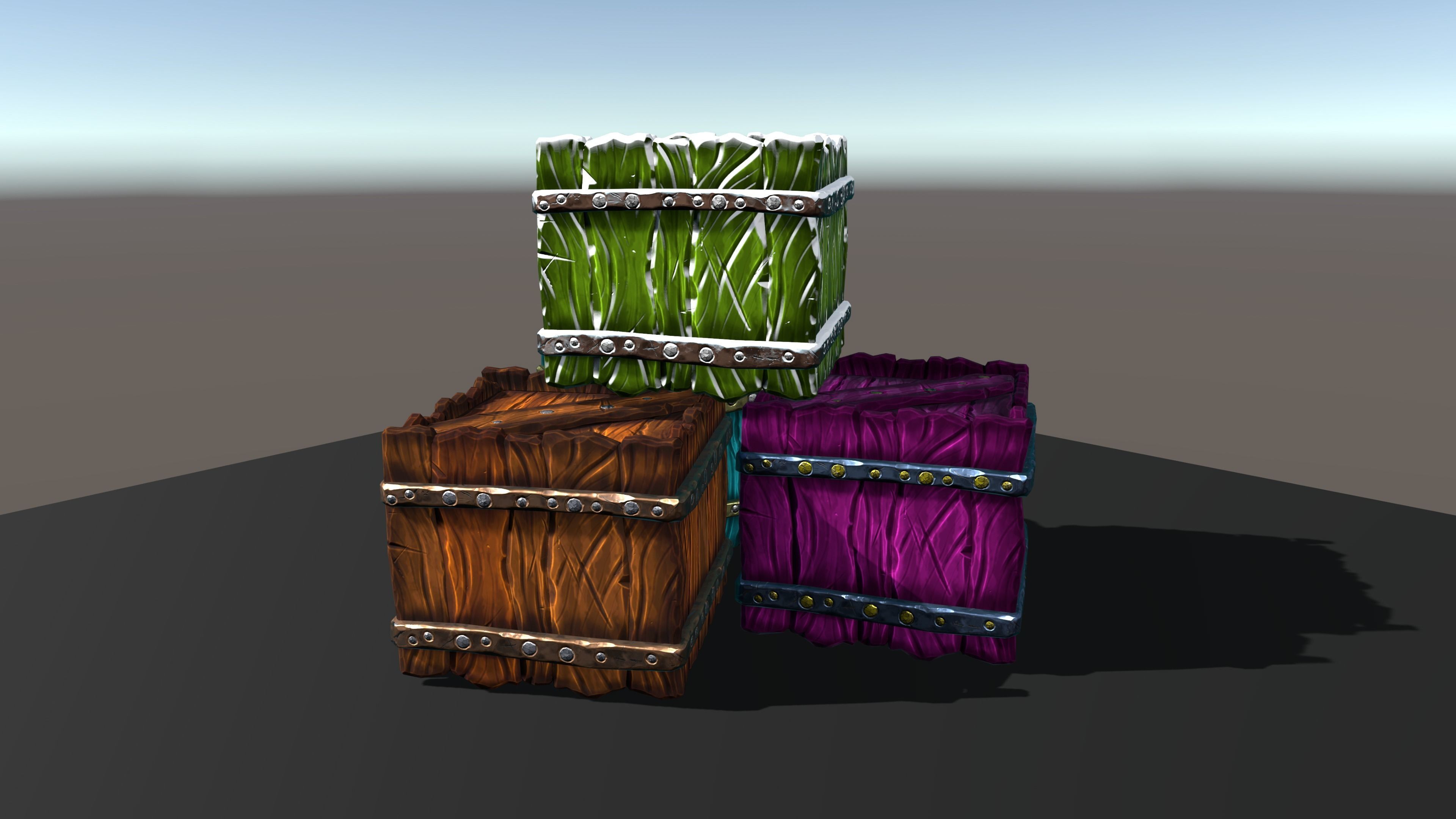 Stylized Box Free low-poly 3D model_8