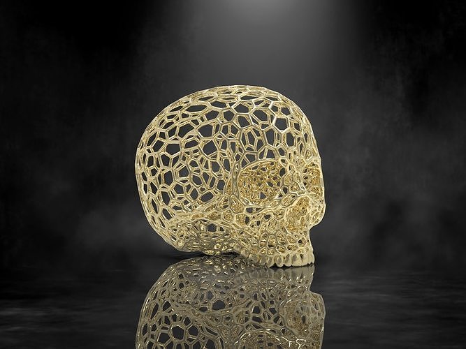 Skull Lattice Voroni 3D print model