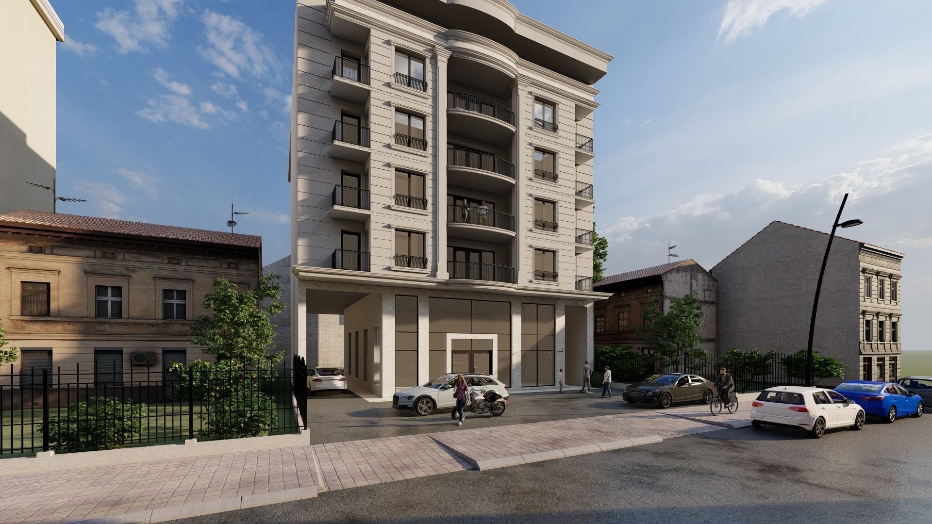 Appartment Building Facade Revit detailed model and FBX file 3D model_10