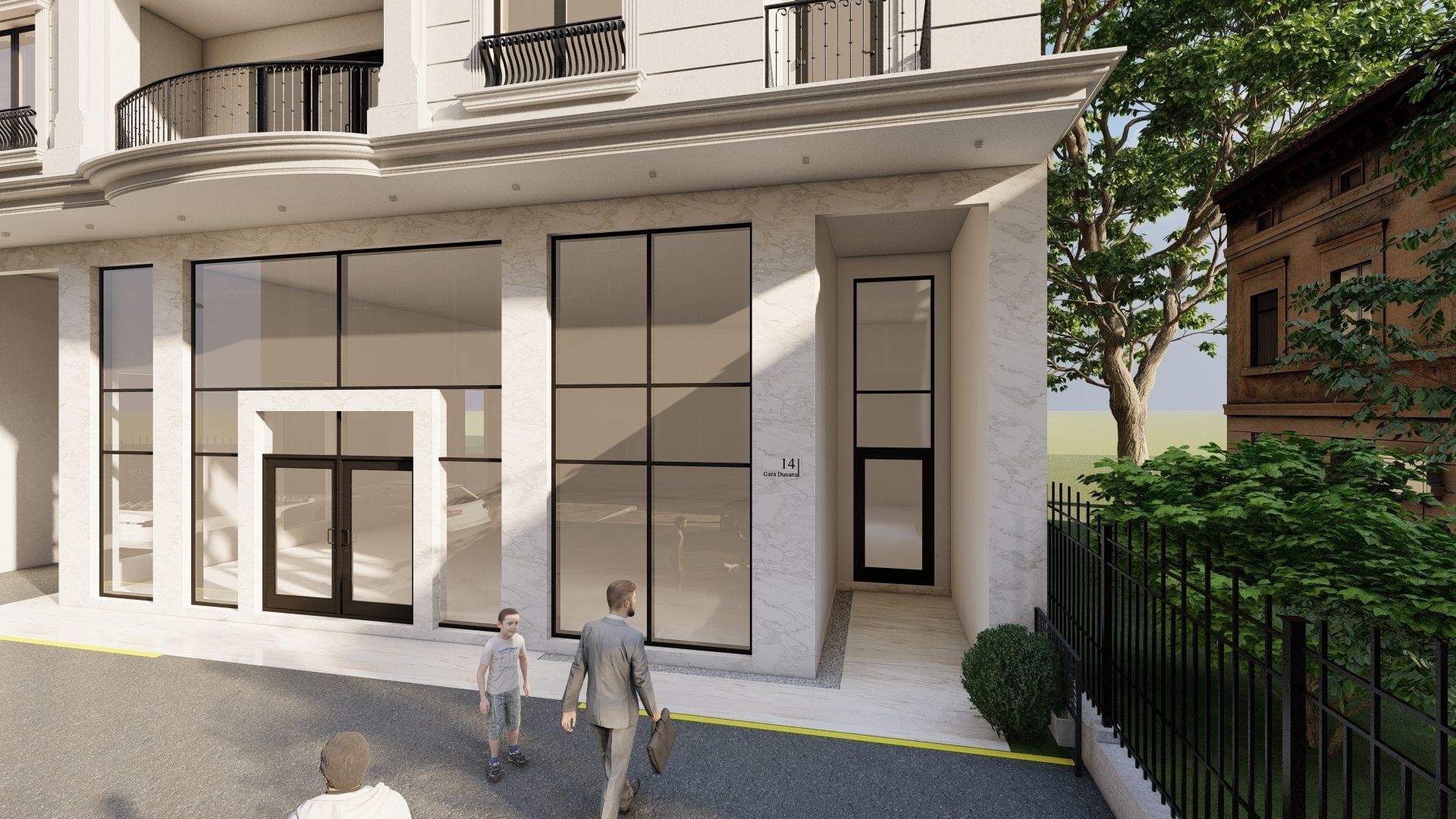 Appartment Building Facade Revit detailed model and FBX file 3D model_11