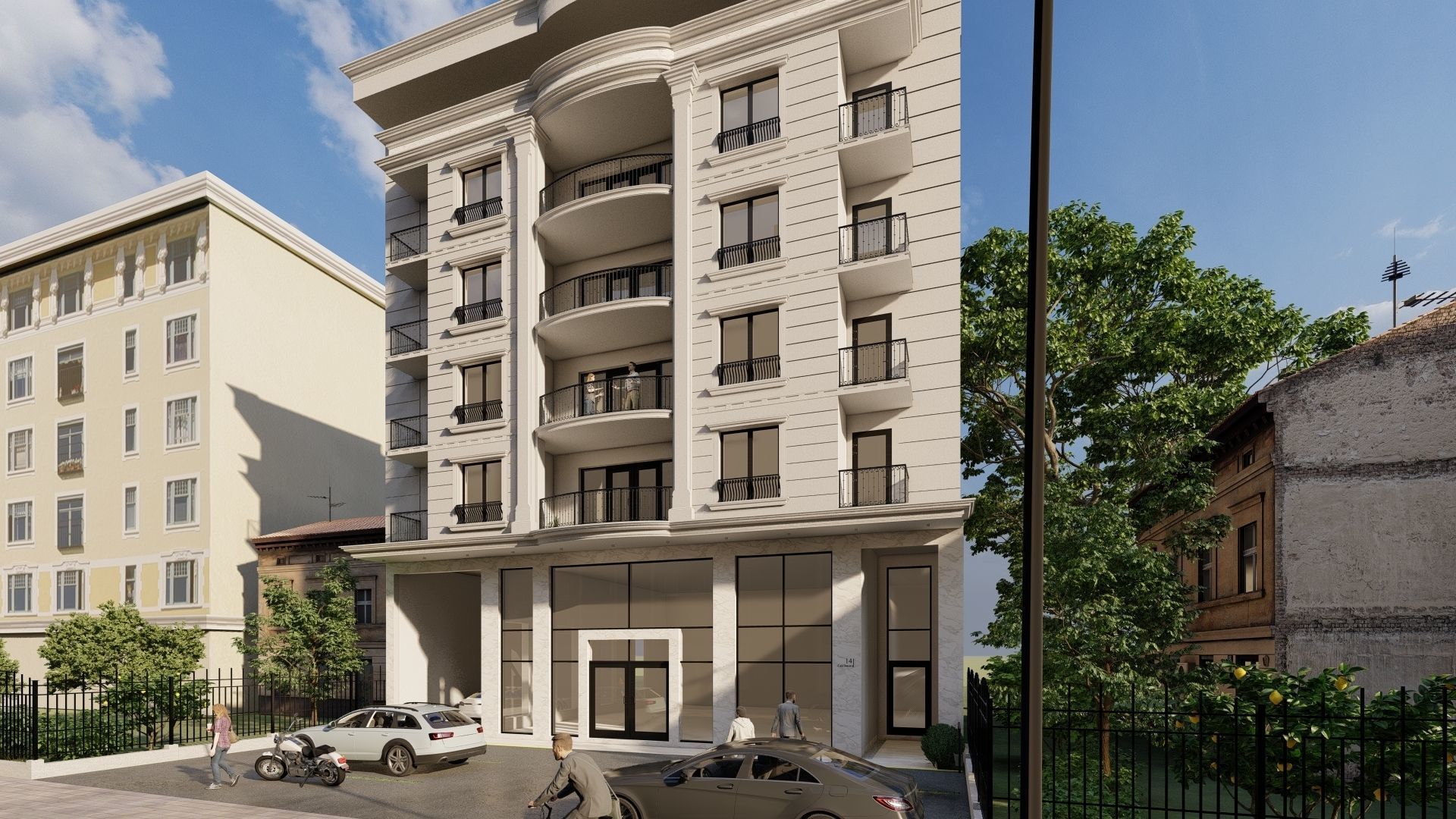 Appartment Building Facade Revit detailed model and FBX file 3D model_9