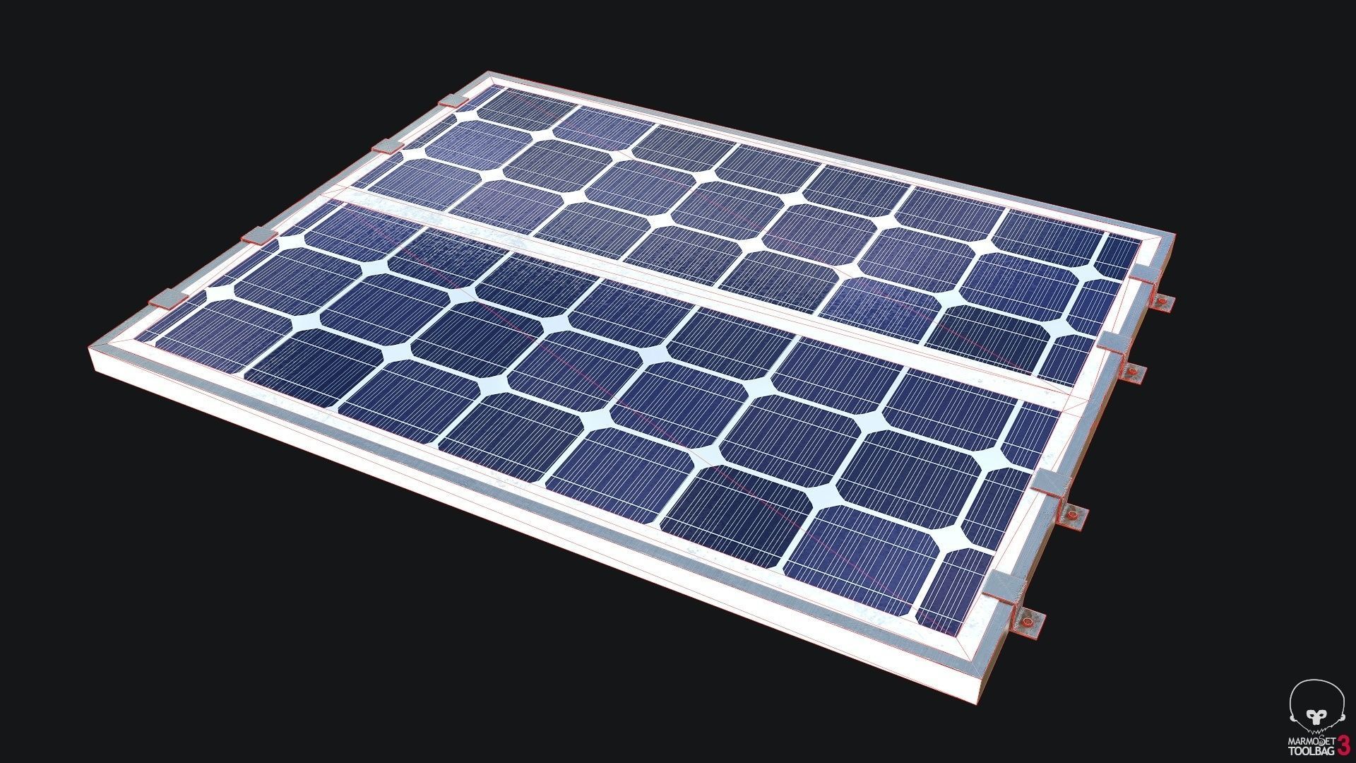 Solar Panel PBR Low-poly 3D model_4