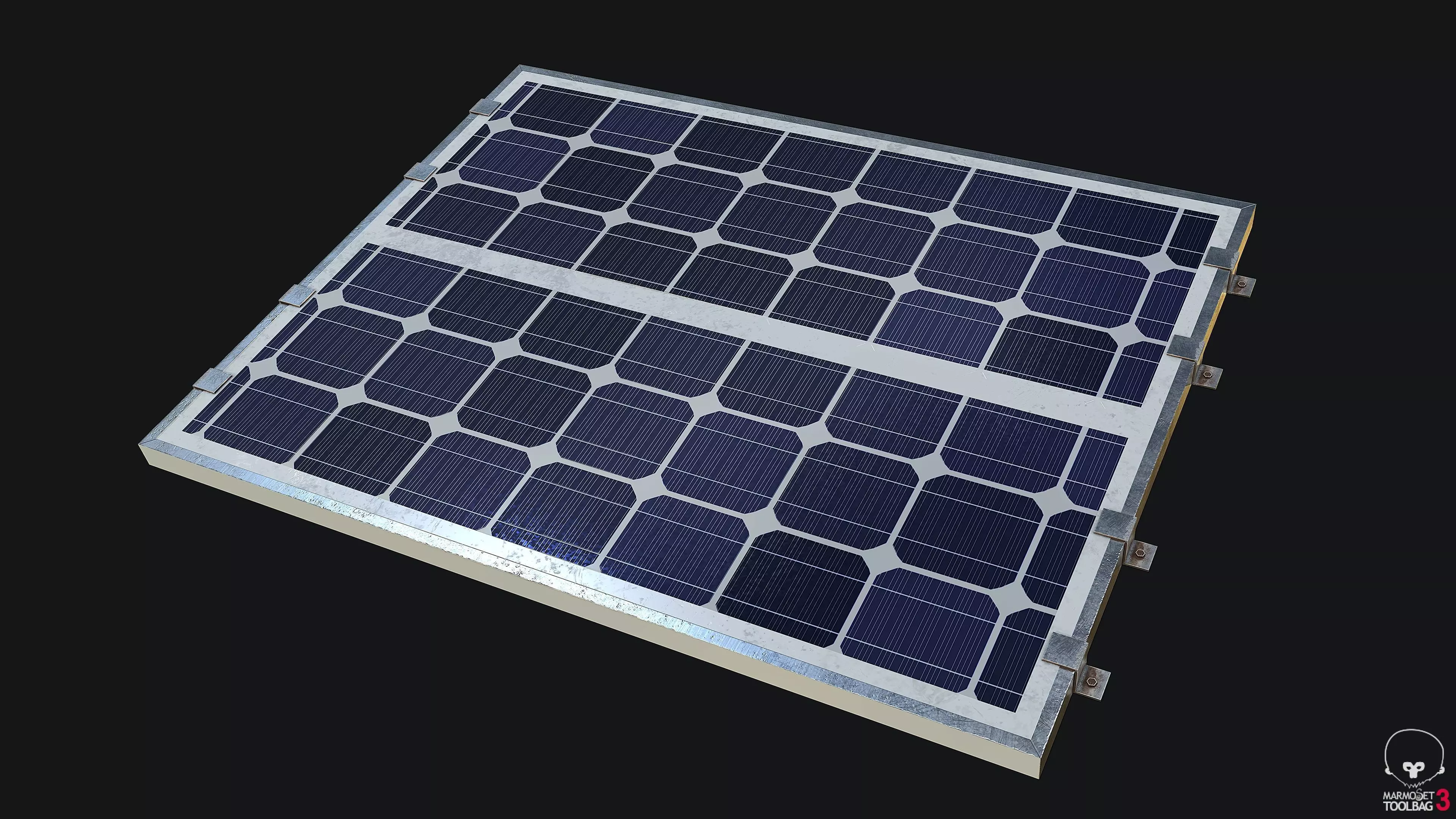 Solar Panel PBR Low-poly 3D model_0