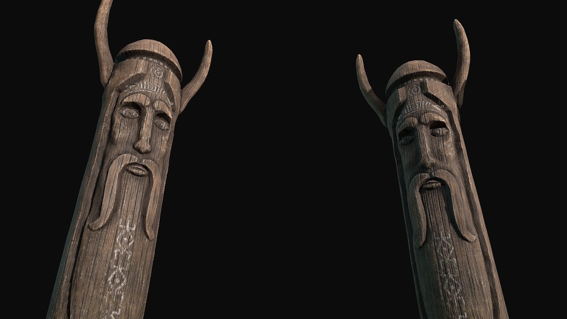 Totem wood 2 pbr 4k Low-poly 3D model Low-poly 3D model_2
