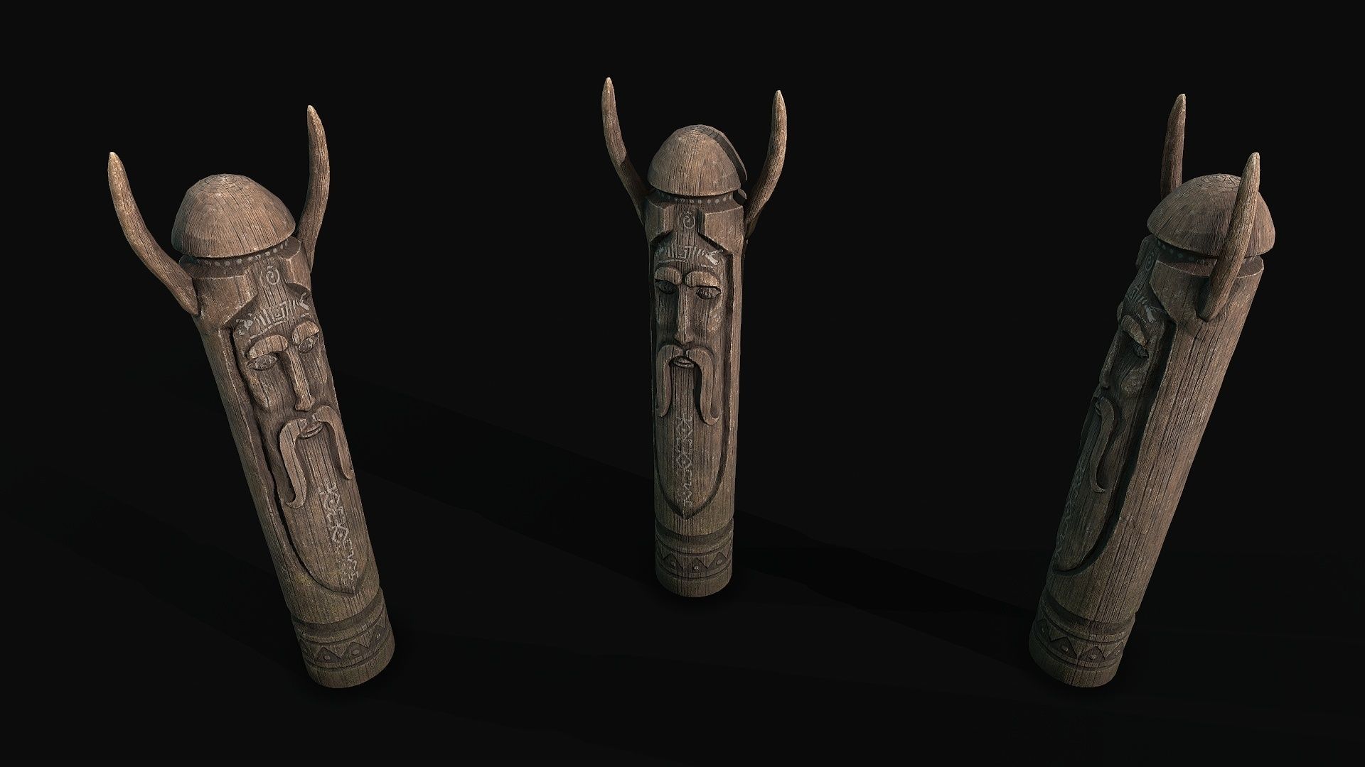 Totem wood 2 pbr 4k Low-poly 3D model Low-poly 3D model_3