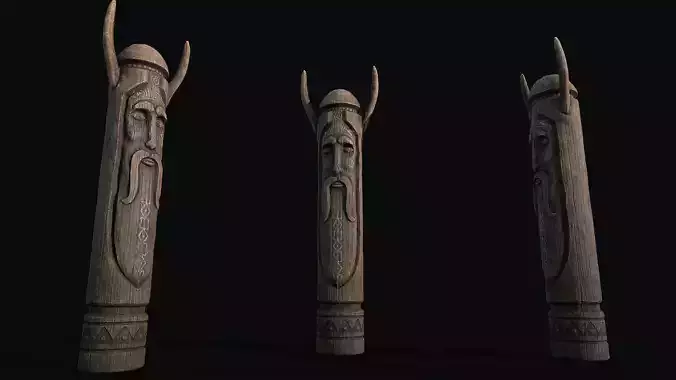 Totem wood 2 pbr 4k Low-poly 3D model Low-poly 3D model