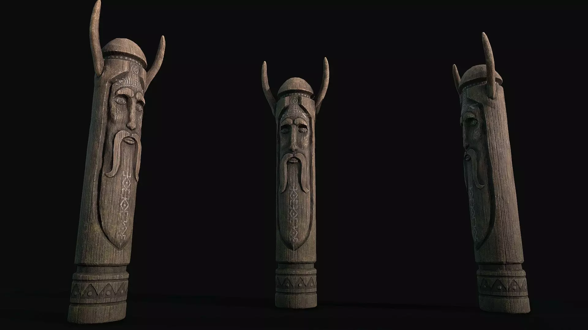 Totem wood 2 pbr 4k Low-poly 3D model Low-poly 3D model_0