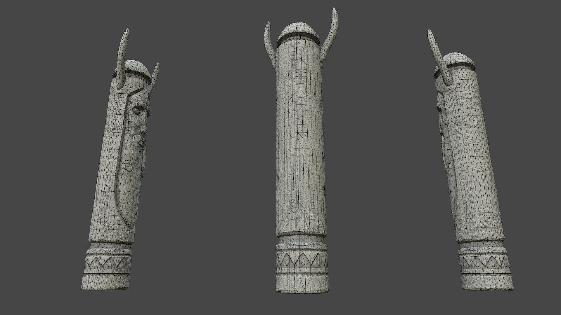 Totem wood 2 pbr 4k Low-poly 3D model Low-poly 3D model_6