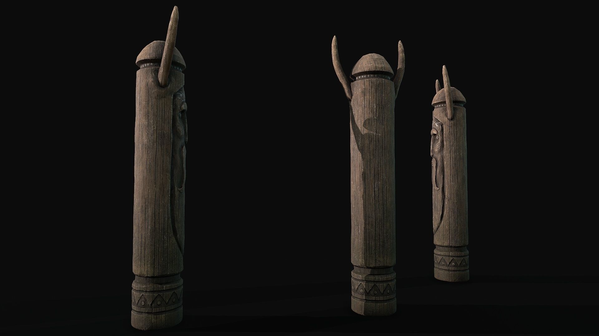 Totem wood 2 pbr 4k Low-poly 3D model Low-poly 3D model_4