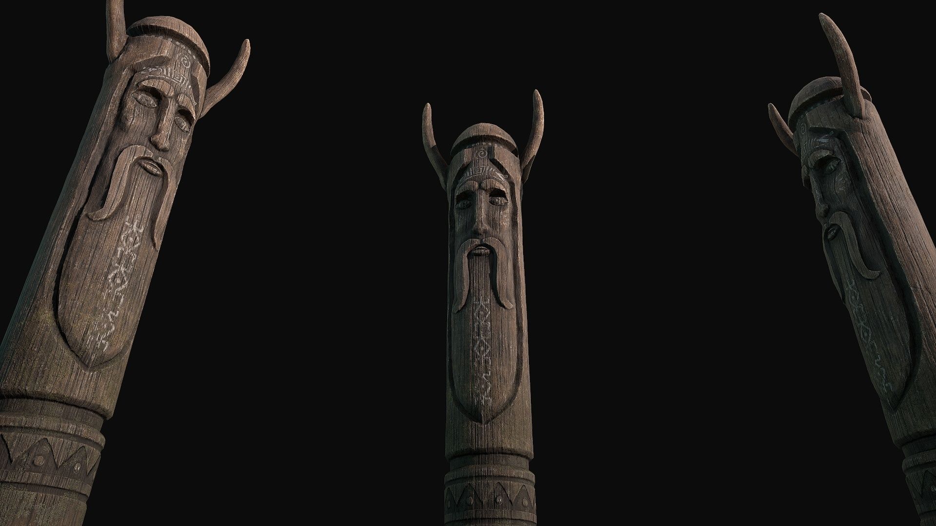 Totem wood 2 pbr 4k Low-poly 3D model Low-poly 3D model_1