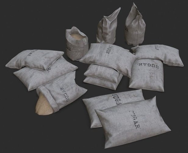 Sugar Bags Assets Low-poly 3D model 4