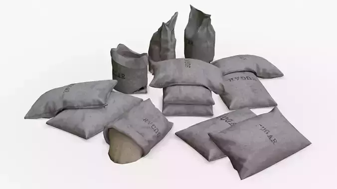 Sugar Bags Assets Low-poly 3D model