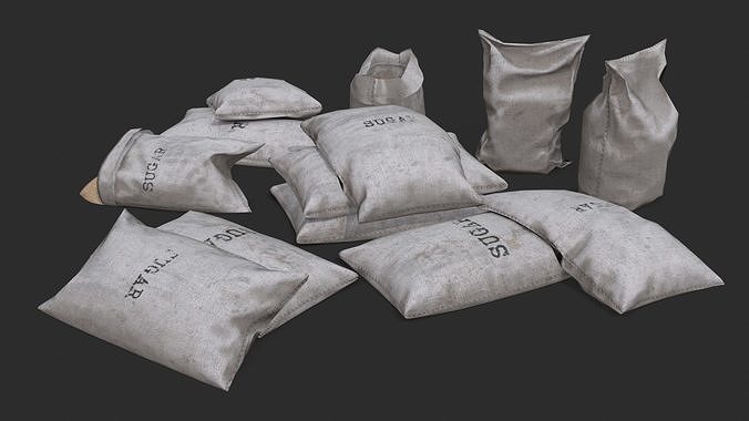 Sugar Bags Assets Low-poly 3D model 6