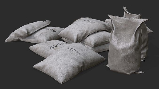 Sugar Bags Assets Low-poly 3D model 7
