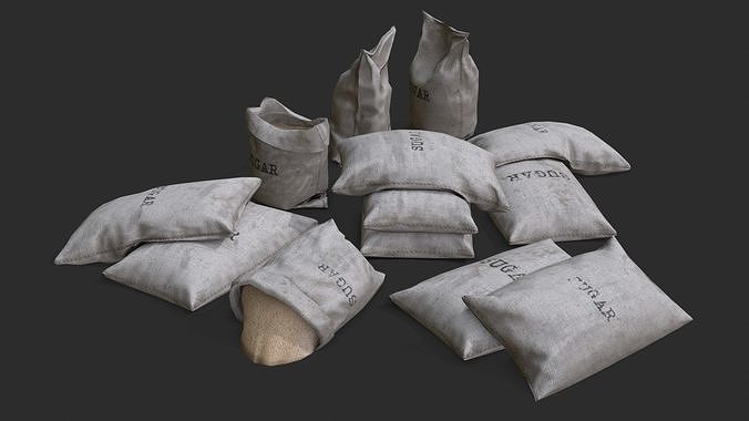 Sugar Bags Assets Low-poly 3D model 5