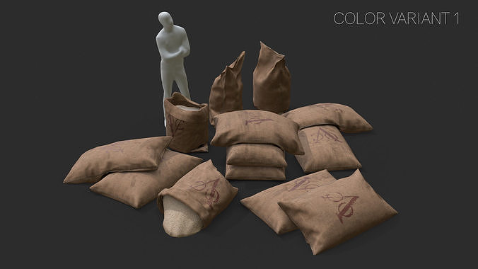 VOC - Dutch East India Company Bulk Bags Assets Low-poly 3D model 2