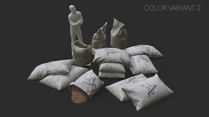VOC - Dutch East India Company Bulk Bags Assets Low-poly 3D model 3