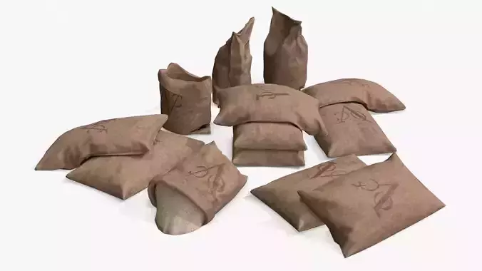 VOC - Dutch East India Company Bulk Bags Assets Low-poly 3D model