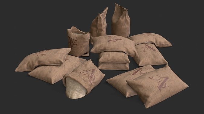 VOC - Dutch East India Company Bulk Bags Assets Low-poly 3D model 5