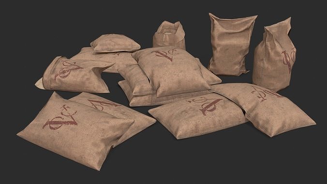 VOC - Dutch East India Company Bulk Bags Assets Low-poly 3D model 6