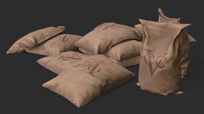 VOC - Dutch East India Company Bulk Bags Assets Low-poly 3D model 7