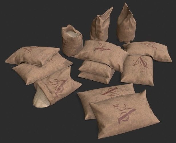 VOC - Dutch East India Company Bulk Bags Assets Low-poly 3D model 4