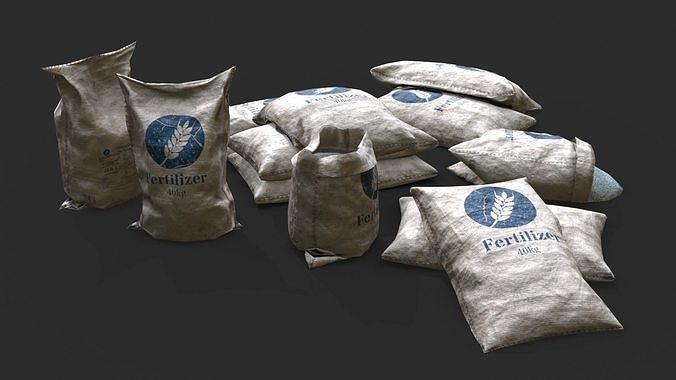Fertilizer Bag Assets Low-poly 3D model 7