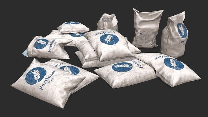 Fertilizer Bag Assets Low-poly 3D model 4