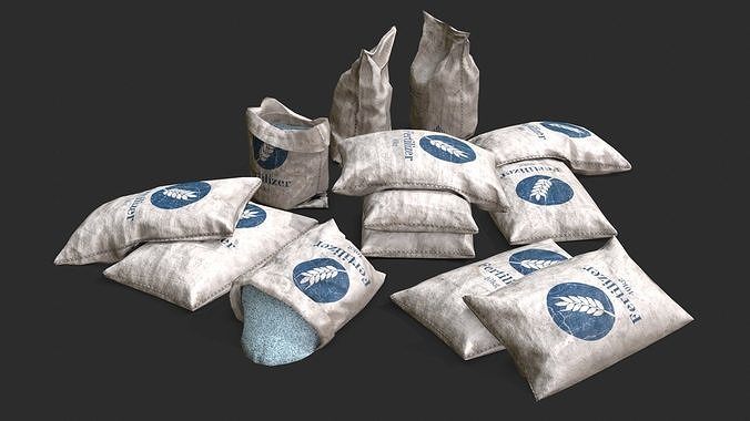 Fertilizer Bag Assets Low-poly 3D model 3
