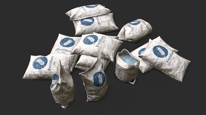 Fertilizer Bag Assets Low-poly 3D model 6