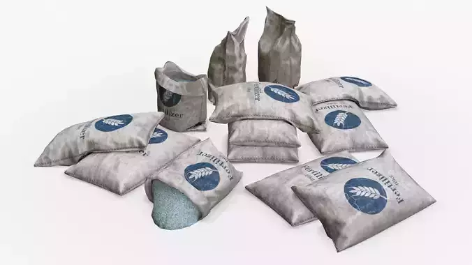 Fertilizer Bag Assets Low-poly 3D model