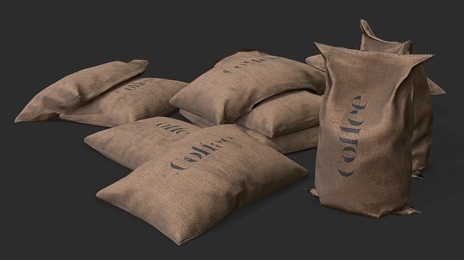 Coffee Bags Assets Low-poly 3D model 7