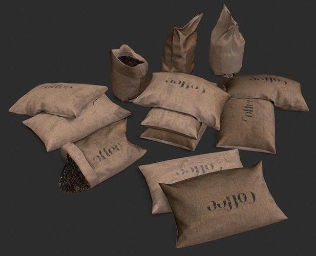 Coffee Bags Assets Low-poly 3D model 4