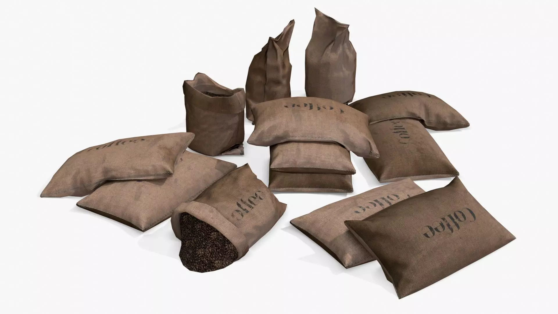 Coffee Bags Assets Low-poly 3D model