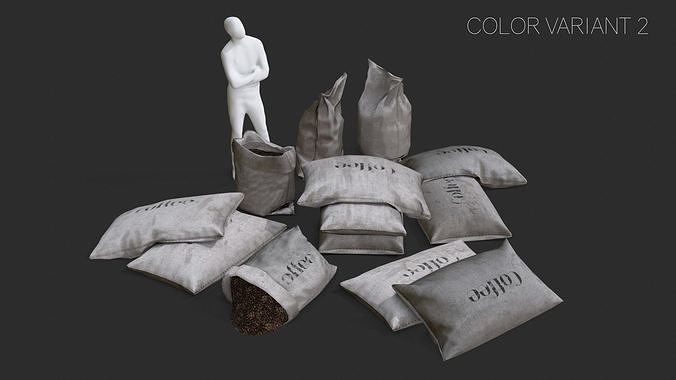 Coffee Bags Assets Low-poly 3D model 3