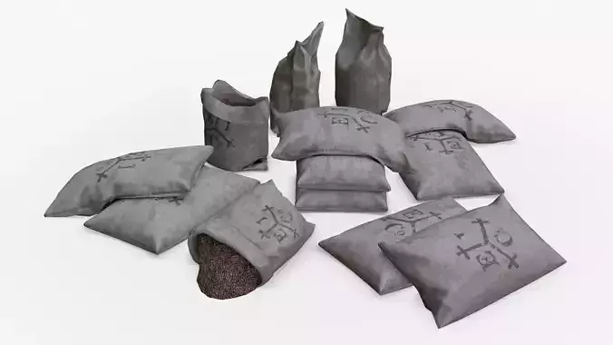 East Indian Company Bulk Bags Assets Low-poly 3D model