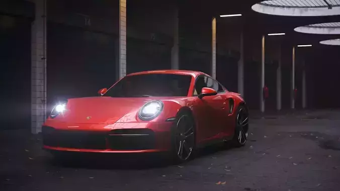 Car Render Scene - Garages - Corona render 3D model