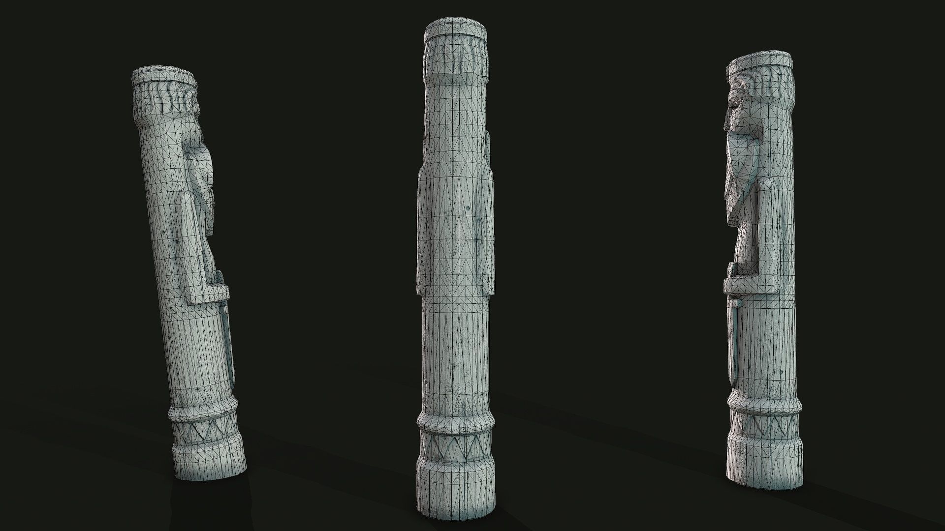 Totem wood 3 pbr 4k  Low-poly 3D model_7