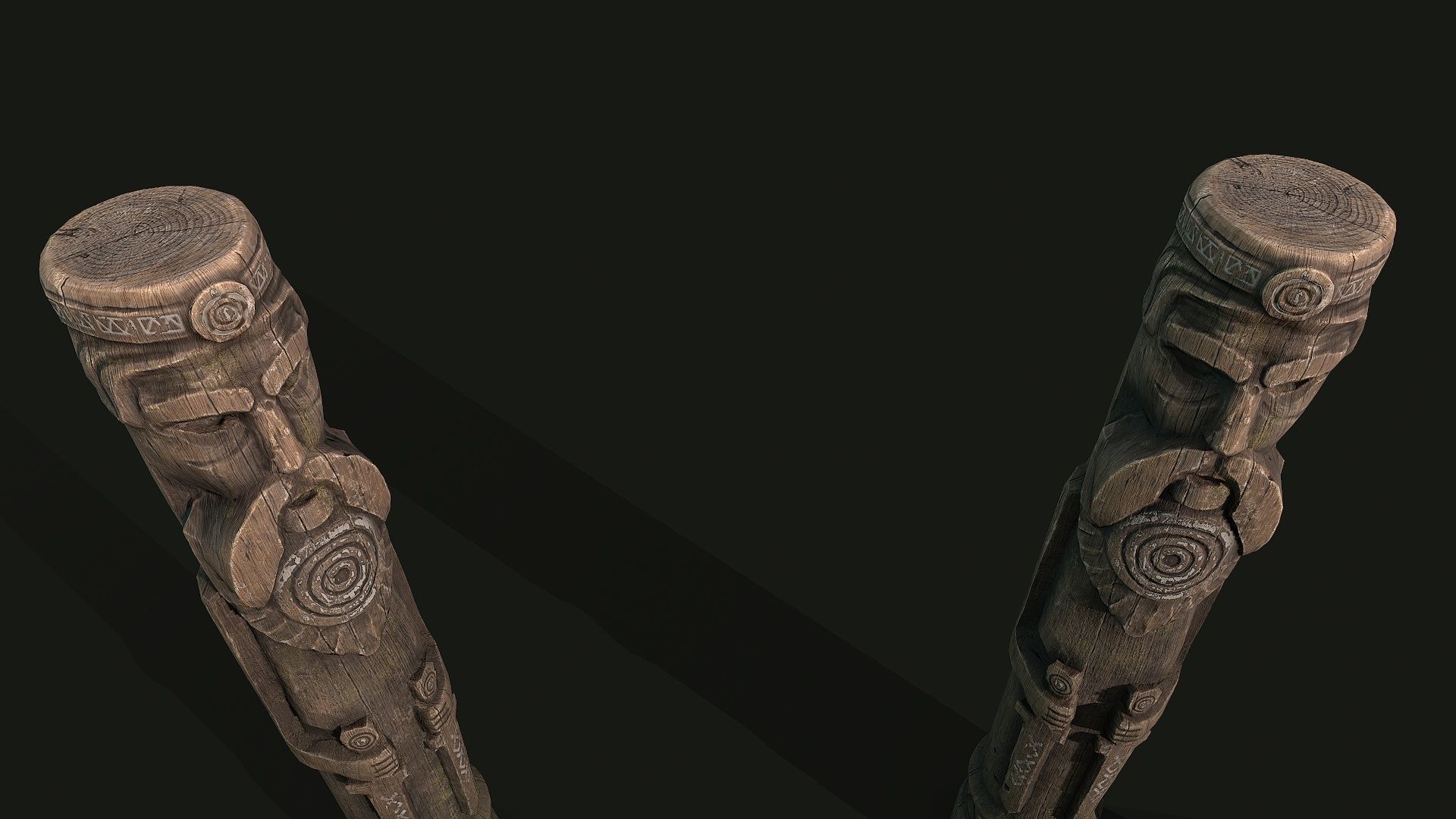 Totem wood 3 pbr 4k  Low-poly 3D model_3