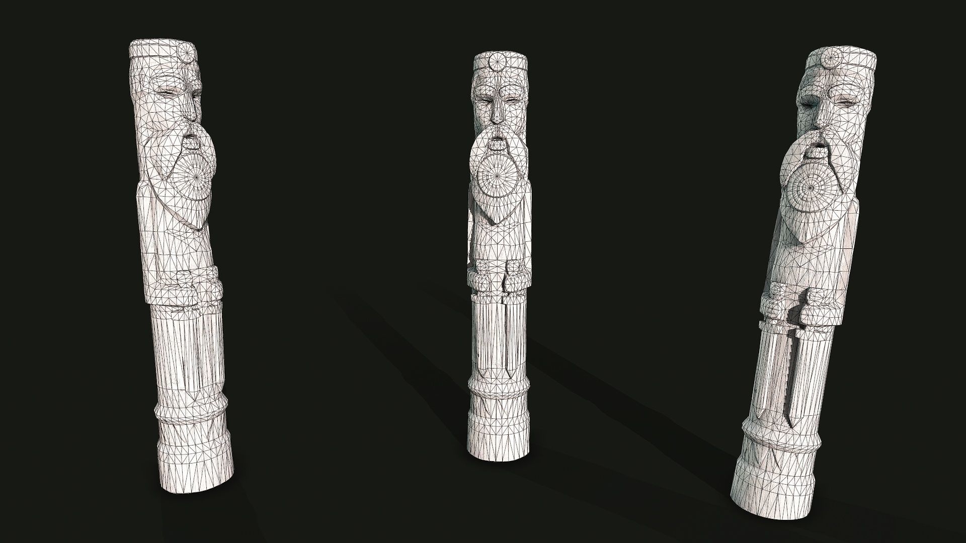 Totem wood 3 pbr 4k  Low-poly 3D model_6